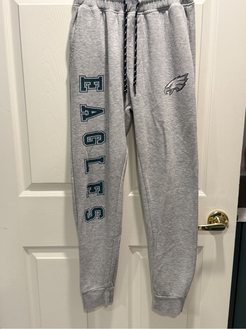 NFL Team Apparel Philadelphia Eagles Jogger Sweatpants Heather Gray Size Small - Picture 2 of 10